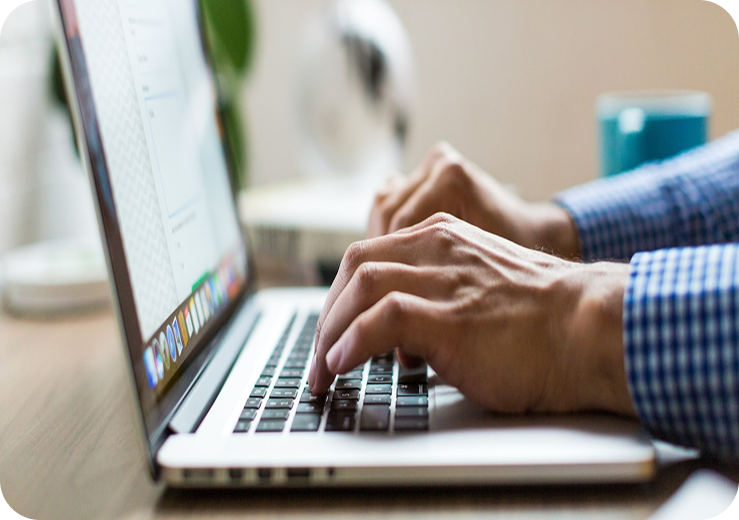 Person working on laptop